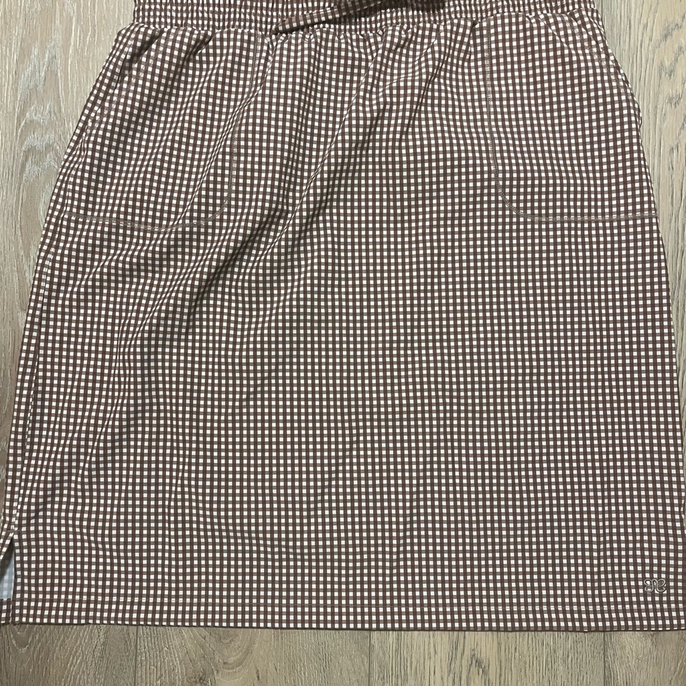 Brown Gingham Women's Skirt